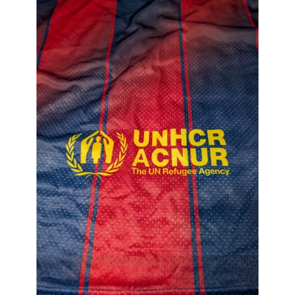 FC Barcelona Nike Long Sleeve Home Jersey with UEFA Foundation Patch Size XL